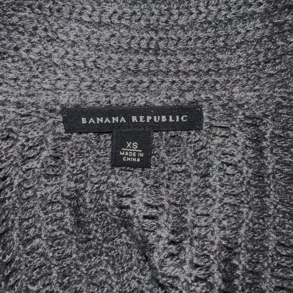 BANANA REPUBLIC Slate Gray Knit Open Front Sweater Pockets EUC XS - Picture 6 of 6
